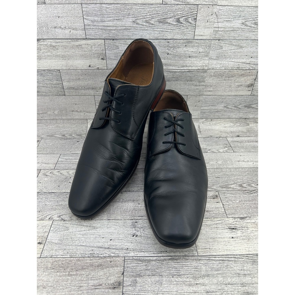 Florsheim Mens Black Leather Oxfords Dress Shoes‎ Lace Up Flexsole 10D